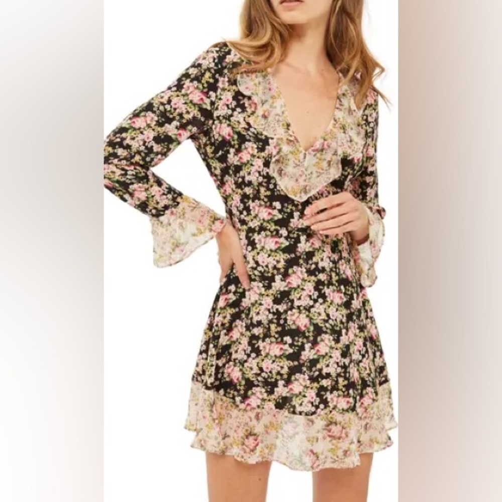 Topshop Floral Long Sleeve Dress NWT
